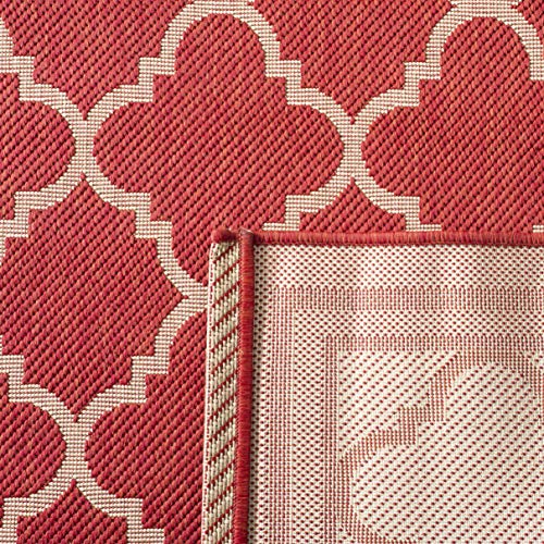 Safavieh Courtyard Collection 2'3' X 10' Red/Bone Cy6918 Trellis Indoor/ Outdoor Waterproof Easy Cleaning Patio Backyard Mudroo