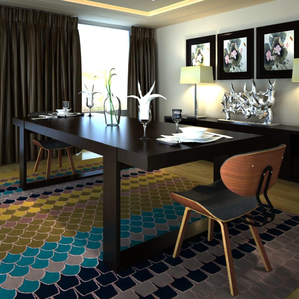 vidaXL Dining Chairs Set of 2, Bent Wood and Faux Leather, Brown and Black, Scandinavian Style, Seating Solution for Kitchen and Living Space'