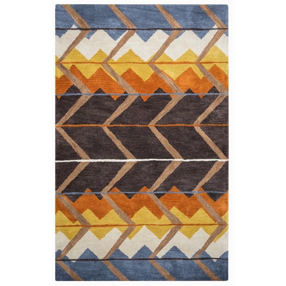 Rizzy Home Alora Decor Pueblo 9' X 12' Southwest Tribal Multi Blue Off White Gold Rust Rug