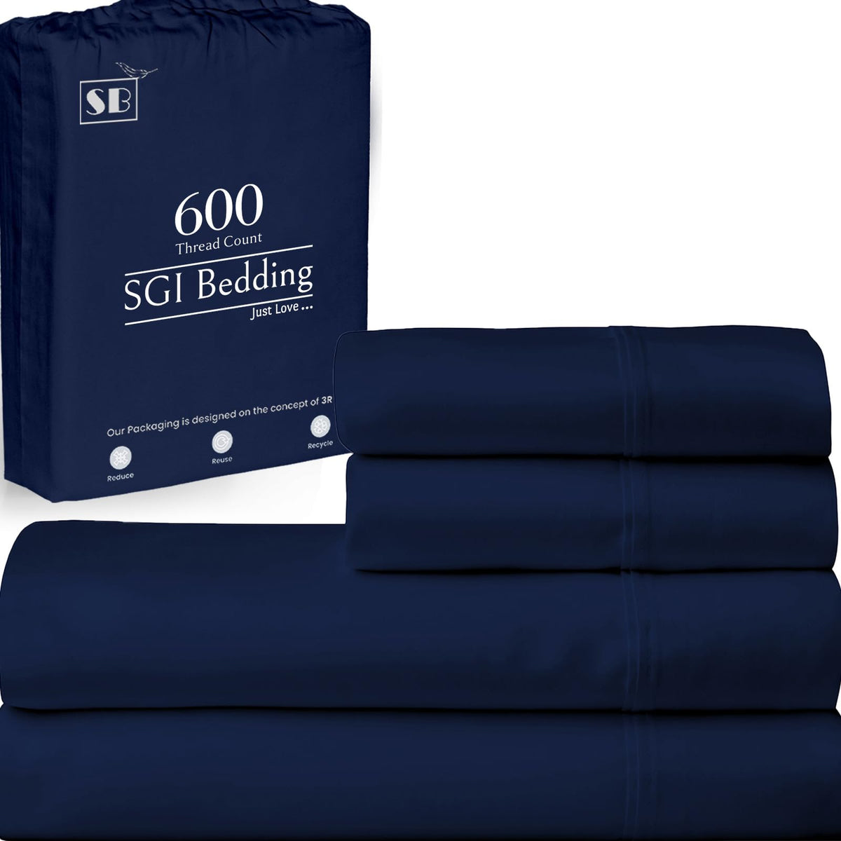 Sgi Bedding 600 Thread Count 4 Piece 100% Egyptian Cotton Twin Size Sheets Set For Boys And Girls, 15' Deep Pocket Sheet Set, P