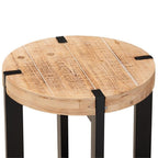 Baxton Studio Horace Rustic and Industrial Natural Brown Finished Wood and Black Finished Metal End Table Brown/Wood
