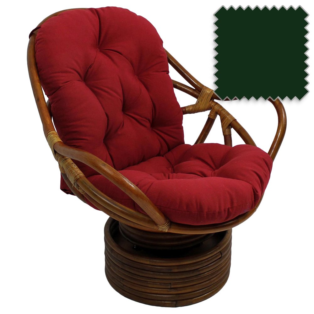 International Caravan Furniture Piece Swivel Rocker with Twill Cushion, Forest Green