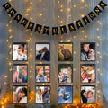 Rozi Decoration Congratulations & Black Photo Bunting Banner With Electric Led Light For Wedding Anniversary, Graduation Party D