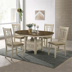 Intercon Furniture Mission Casuals Wood Chair in Rustic White/Oak (Set of 2)