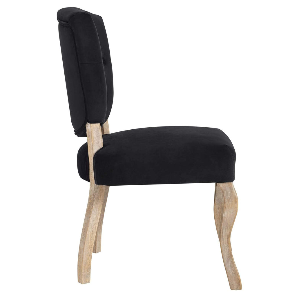 Modway Array French Vintage Tufted Performance Velvet Two Dining Chairs In Black