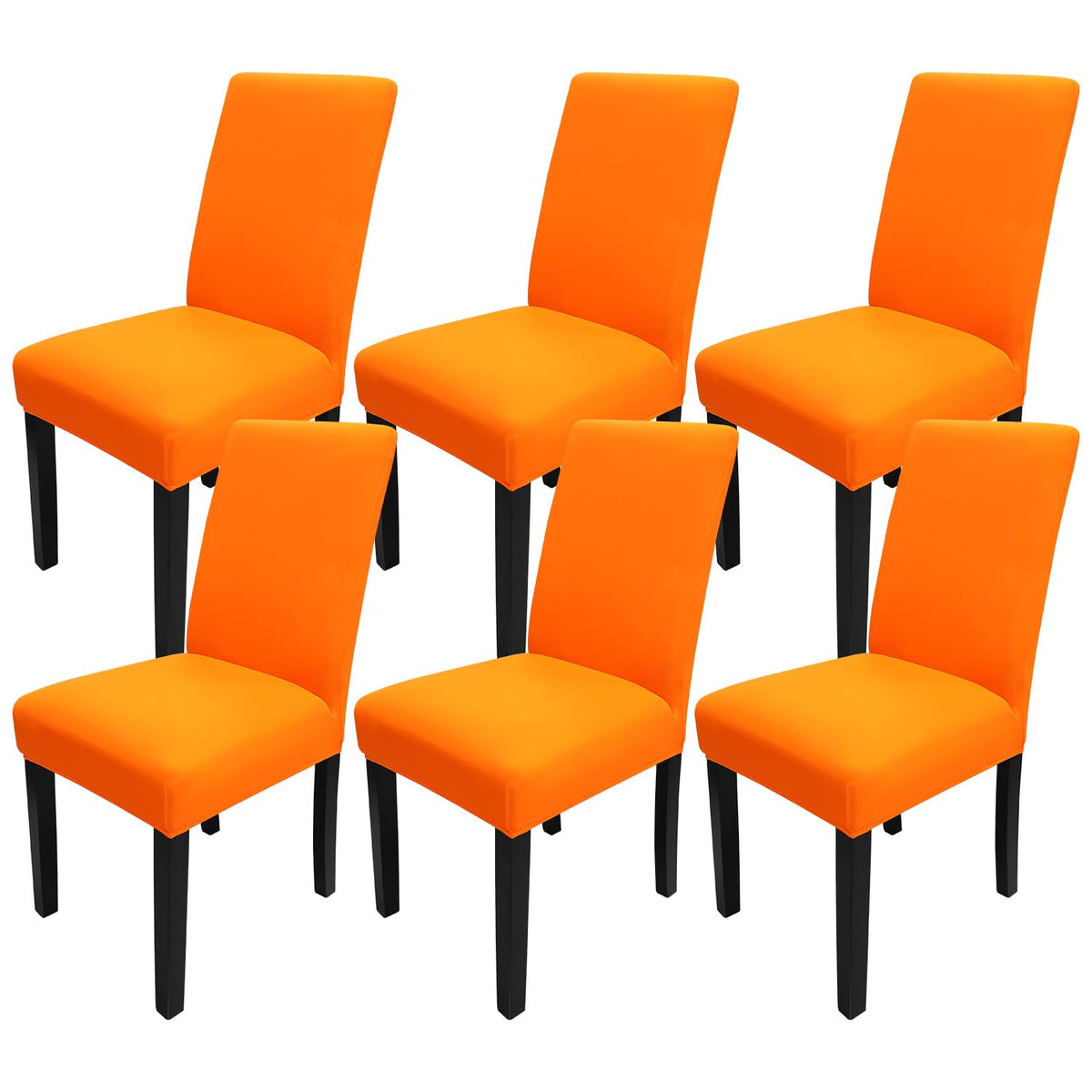 JQinHome Dining Chair Slipcover, High Stretch Removable Washable Chair Seat Protector Cover Set of 6,Chair Covers for Halloween 