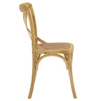 Modway Gear Rustic Modern Farmhouse Elm Wood Rattan Two Dining Chairs In Natural