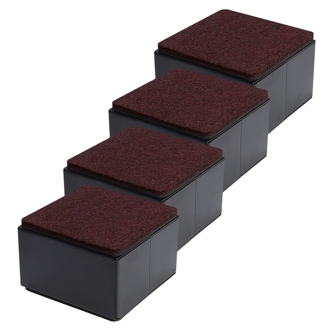 Ezprotekt 2 Inch Bed And Furniture Risers, Heavy Duty Square Sofa Table Couch Dresser Risers, Width 3.15'-Adds 2' Height, Supp