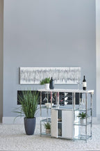 Coaster Home Furnishings Gallimore 2-Door Bar Cabinet with Glass Shelf High Glossy White and Chrome