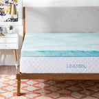 Linenspa 3 Inch Gel Swirl Memory Foam Mattress Topper - Cooling Gel Infused - Pressure Relieving - Certipur Certified - Californ