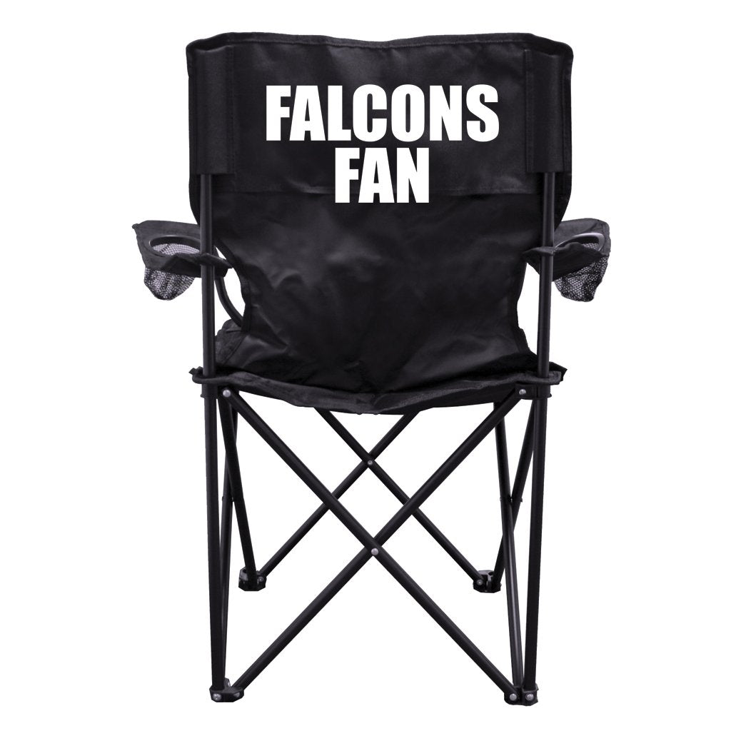 VictoryStore Outdoor Camping Chair - Falcons Fan Black Folding Camping Chair with Carry B