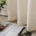 Ftinala 108 Inch Curtains Natural Linen Sheer Curtains 108 Inches Long Pinch Pleated Drapes Extra Long Neutral Farmhouse Curtain