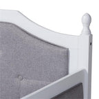 Baxton Studio Mara Classic and Traditional Grey Fabric Upholstered White Finished Wood Twin Size Daybed with Trundle