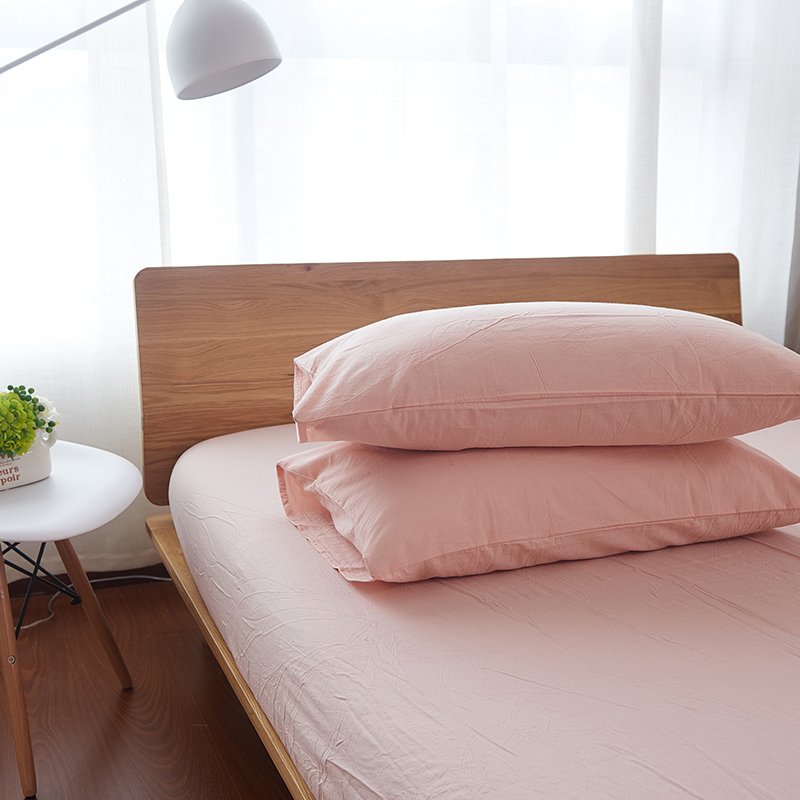 Household 100% Cotton Pillowcase 20   X30   -Light Weight, Comfortable, Extremely Durable Set Of 2 Queen Size (Pink)