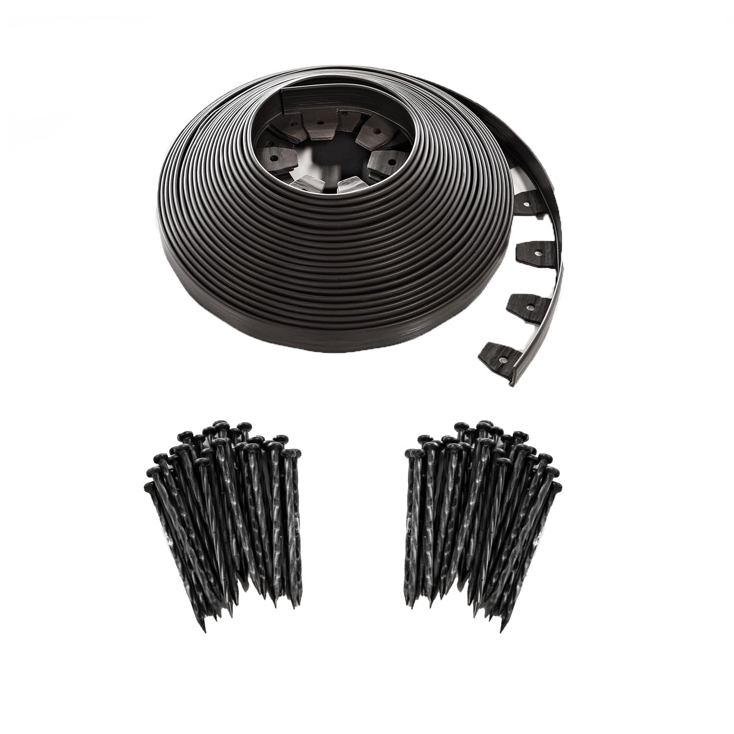 Easyflex Heavy-Duty No-Dig Landscape Edging With Bonus Anchoring Spikes, 1.7 In. Tall Straight Top Commercial Grade Plastic Gard