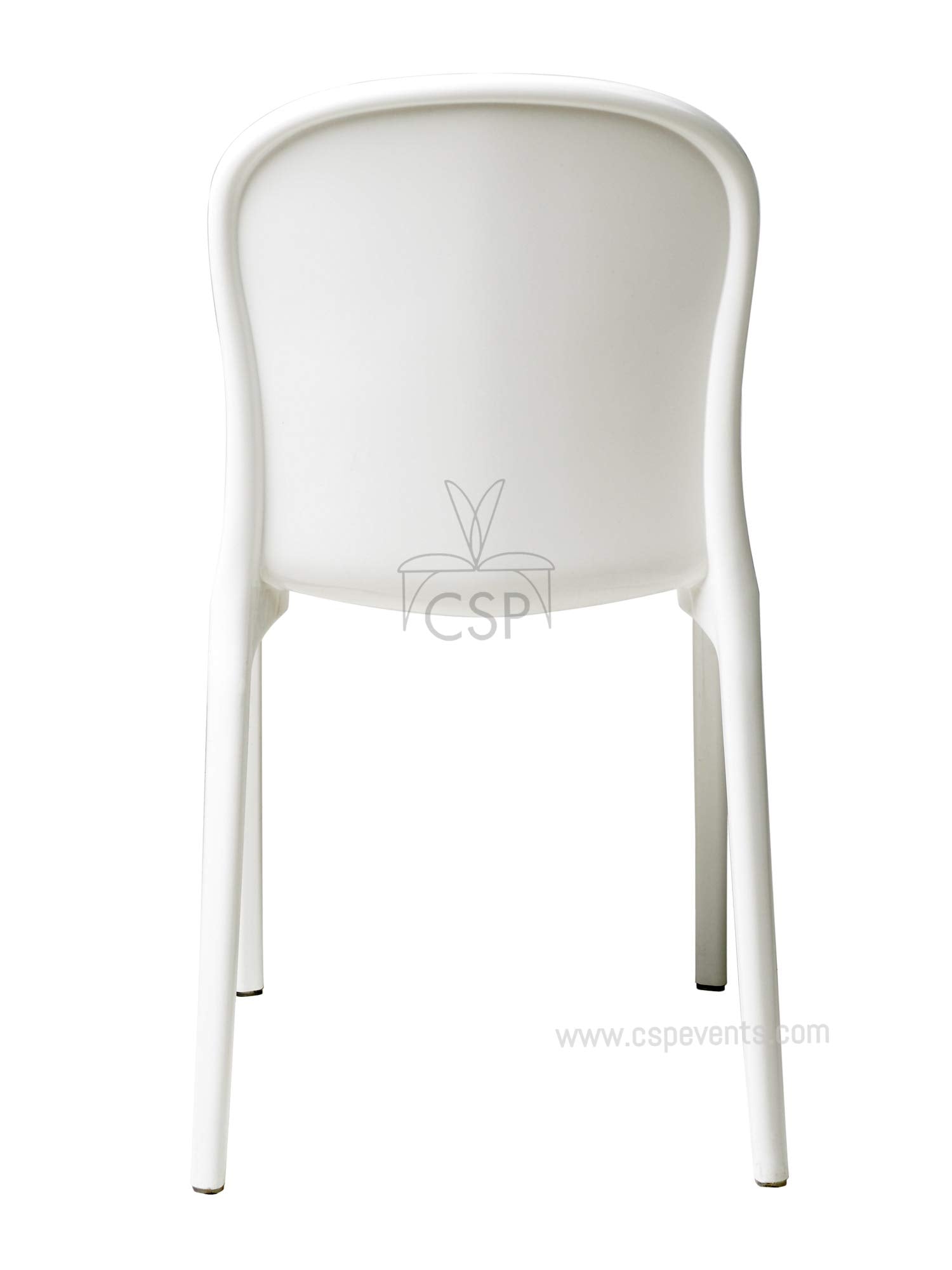 Commercial Seating Products Genoa Polycarbonate Stackable White Chair (Set Of 4)