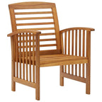 vidaXL Solid Acacia Wooden Garden Chairs - Set of 2, Comfortable Outdoor Seating with Durable Material, Ideal for Patio and Garden