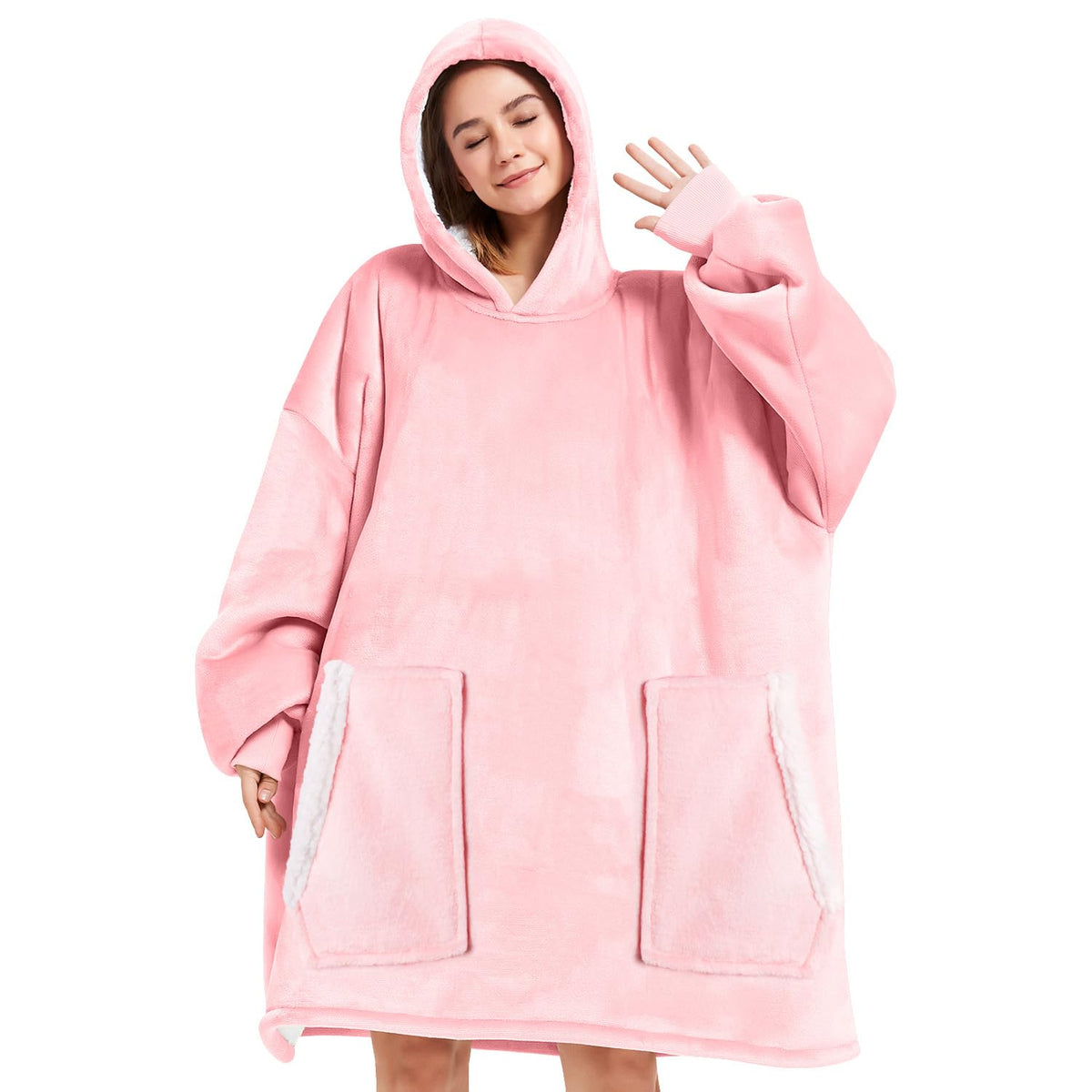 Wearable Blanket, Blanket Hoodie Soft Warm Sweatshirt Gifts For Mom Adults Women Men Kids Wearable Blanket Hoodie With Pocket (P
