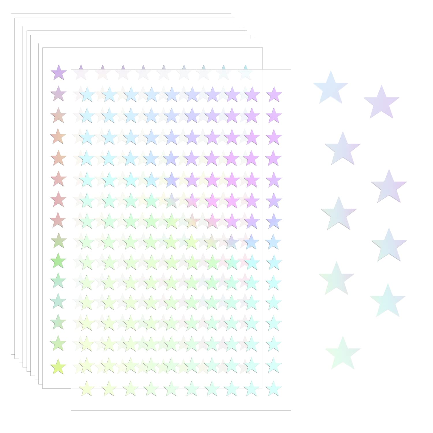 1500Pcs Star Sticker, Self-Adhesive Holographic Small Star Sticker For Crafts Laser Five-Pointed Mini Foil Star Sticker For Kids