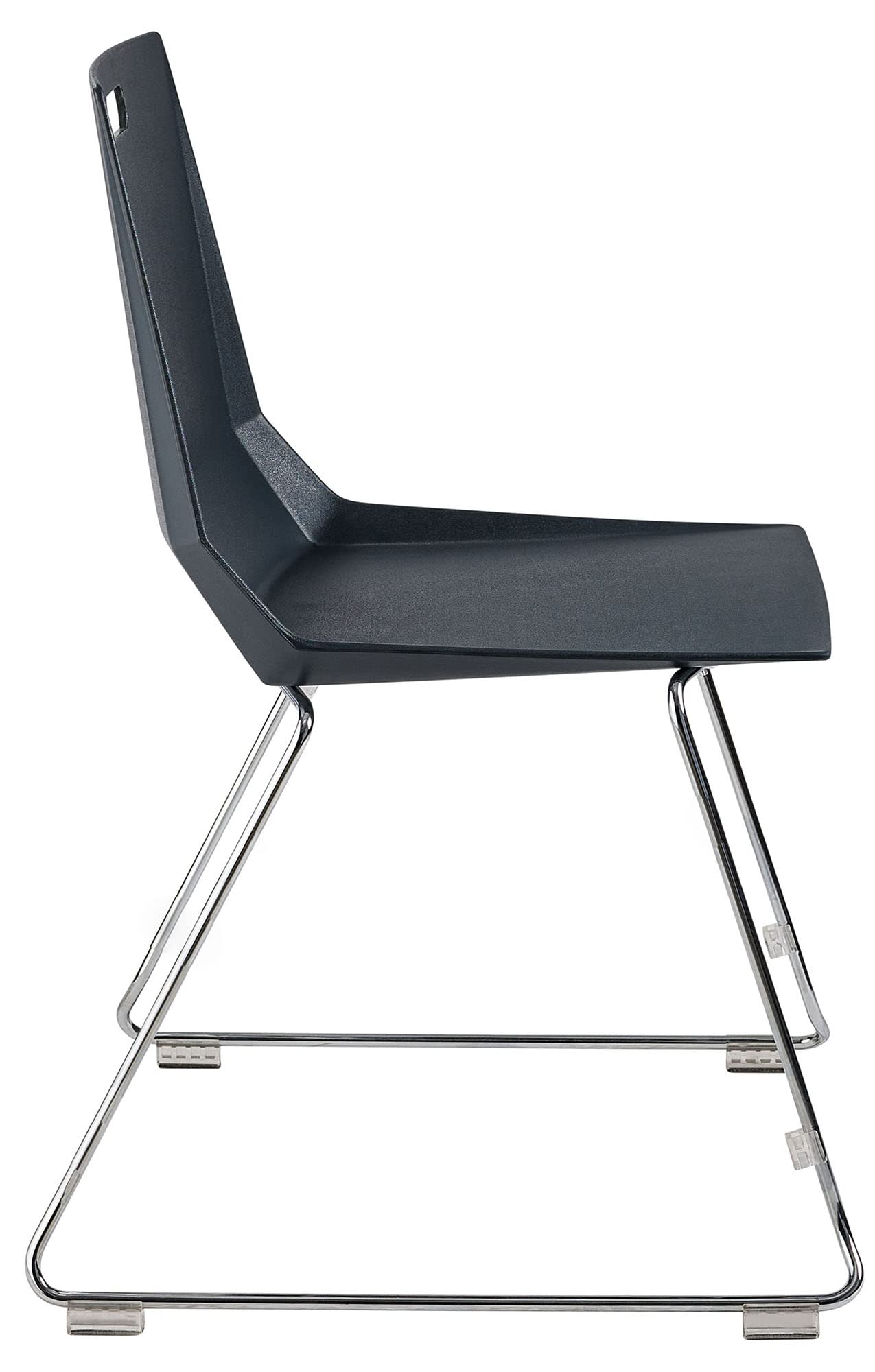 National Public Seating NPS LuvraFlex Stack Chair with Black Polypropylene Back/Seat, Chrome Frame