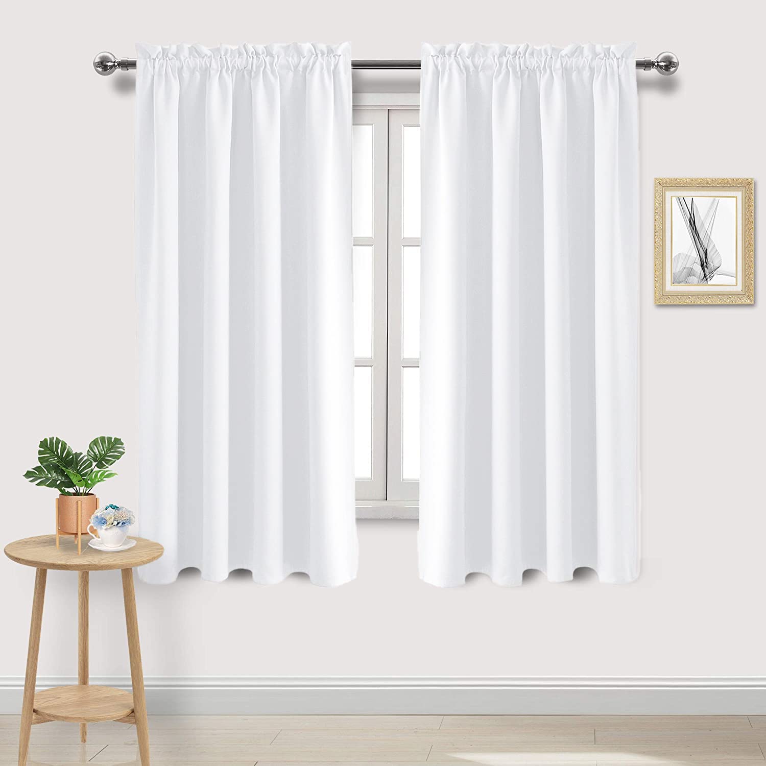 Dwcn White Curtains For Living Room Thermal Insulated, 50% Light Blocking Curtains For Bedroom, Dining Room Window, W 52X L 63 I
