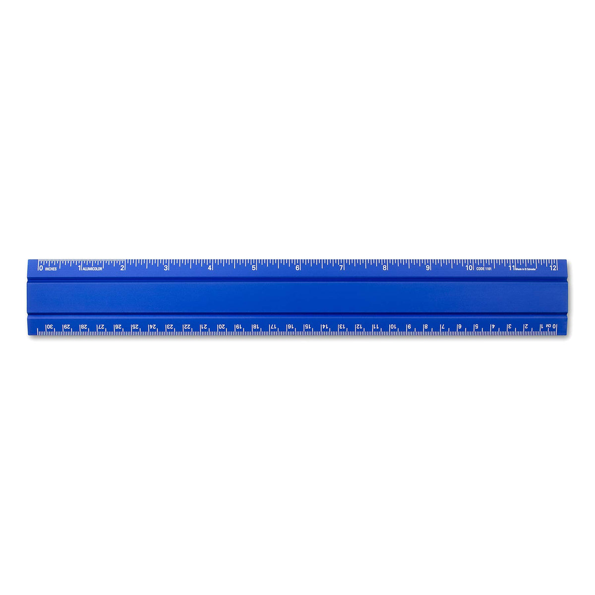 Alumicolor Aluminum Office Ruler, 12In, Blue