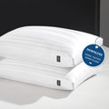 Downluxe Goose Down Pillows - 2 Pack Gusseted Hotel Collection Feather Pillows Set Of 2 For Back, Stomach Or Side Sleepers, Quee