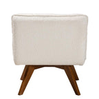 Baxton Studio Darielle Japandi Cream Boucle Fabric and Walnut Brown Finished Rubberwood Accent Chair