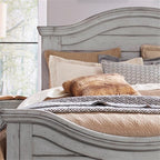 American Woodcrafters Stonebrook King Antique Gray Wood Panel Headboard