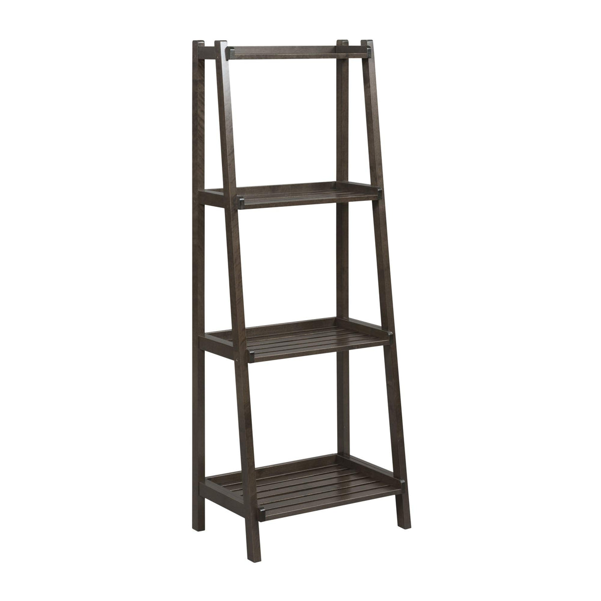 HomeRoots 60' Ladder Bookcase with 4 Shelves in Espresso