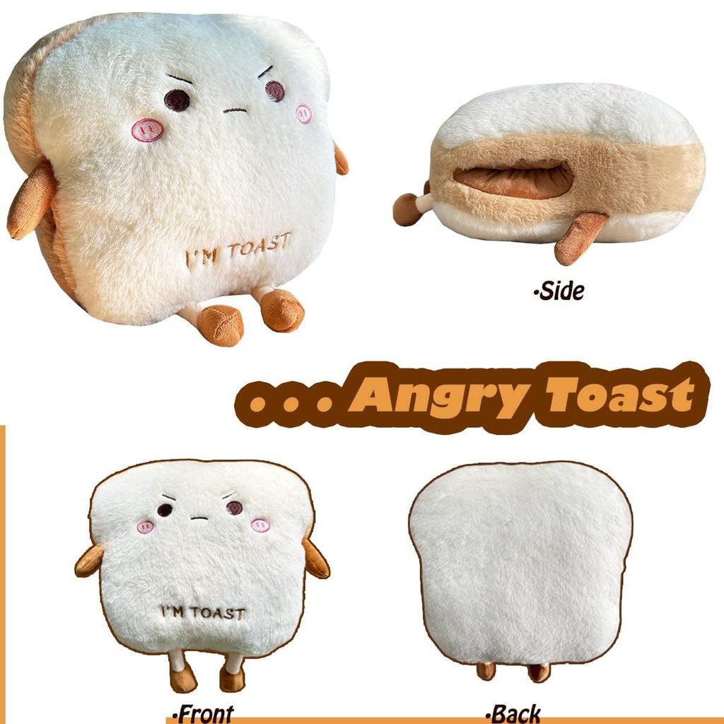 Goylmc Toast Bread Plush Pillow, Bread Stuffed Pillow,Food Plush Pillow With Hand Pocket Great Gift Choice For Kids Adults (15.7
