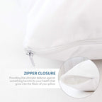 Waterproof Pillow Case Protector With Zipper 4 Pack Standard Size 20 X 26 Inch White Pillow Protectors Feather Proof Pillow Covers Encasement Pillow Case