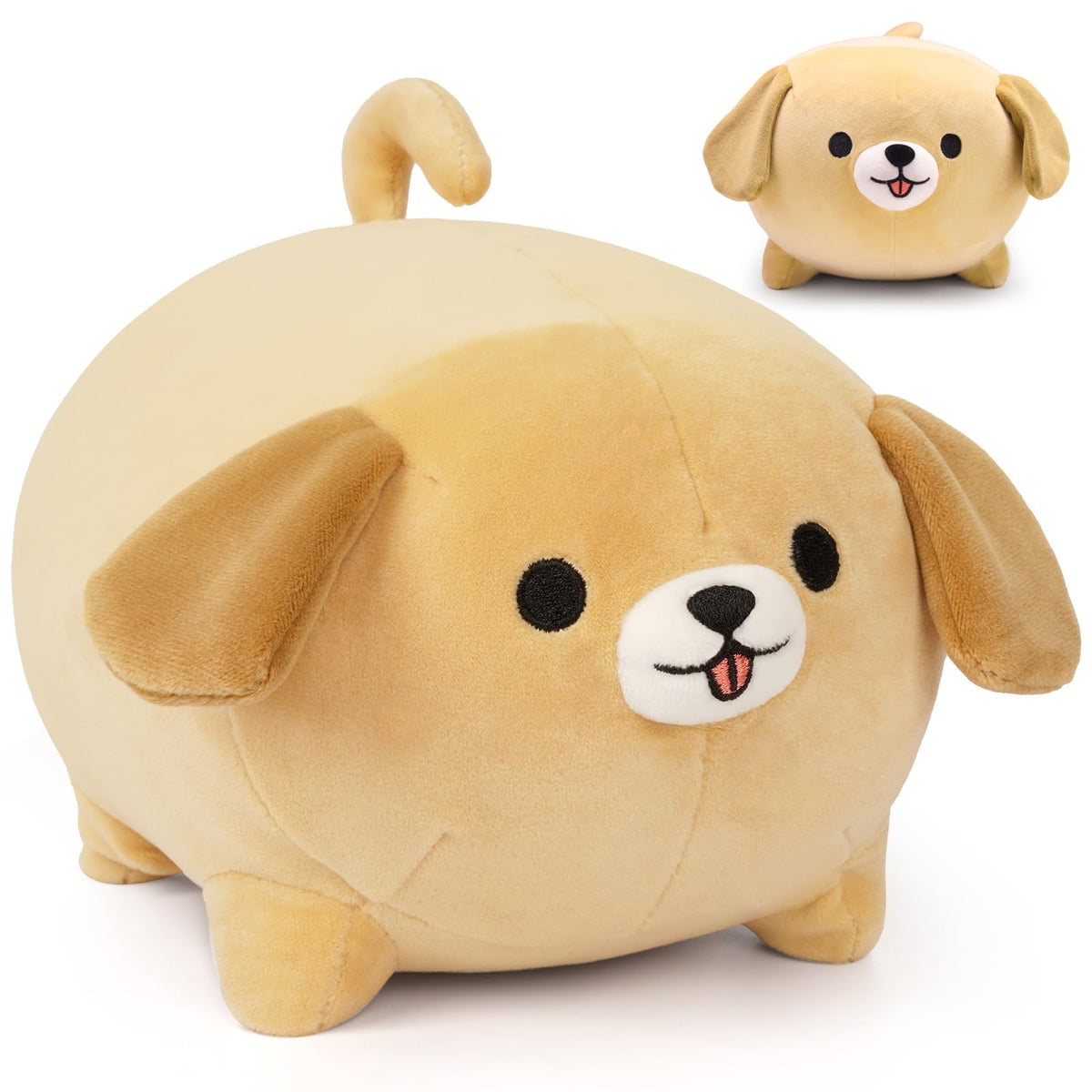 Leokawin Dog Plush Pillow,15Inch Cute Big Dogs Stuffed Animal Toy,Soft Sleep Hugging Pillow,Labradoodle Plushies Doll Toy Gift F