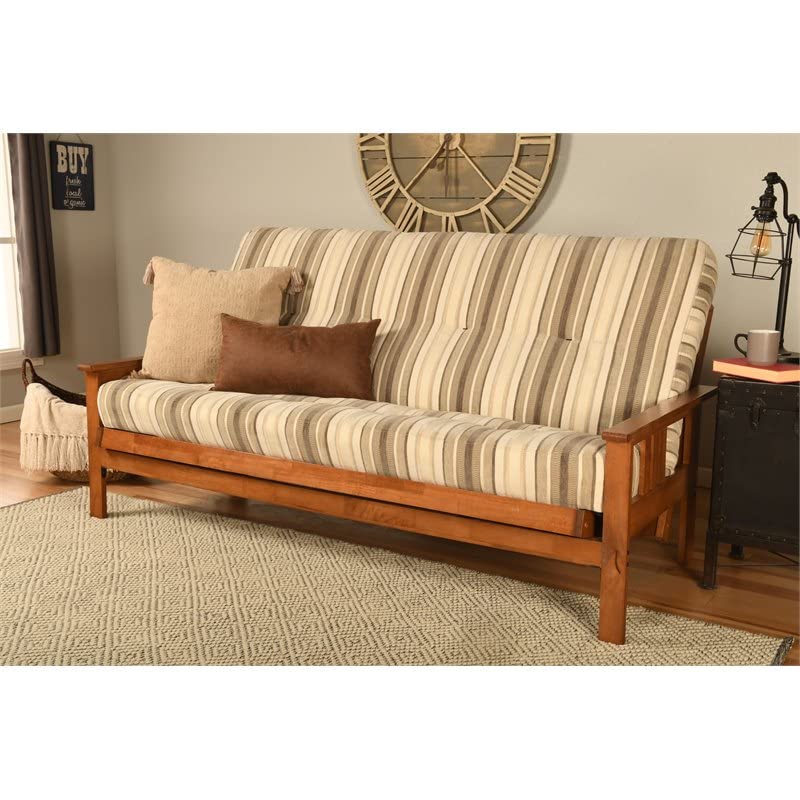 Kodiak Furniture Monterey Barbados Wood Futon with Parma Gray Mattress