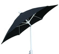 FiberBuilt Umbrellas Patio Umbrella with Push-Button Tilt, 7.5 Foot Black Canopy and White Pole