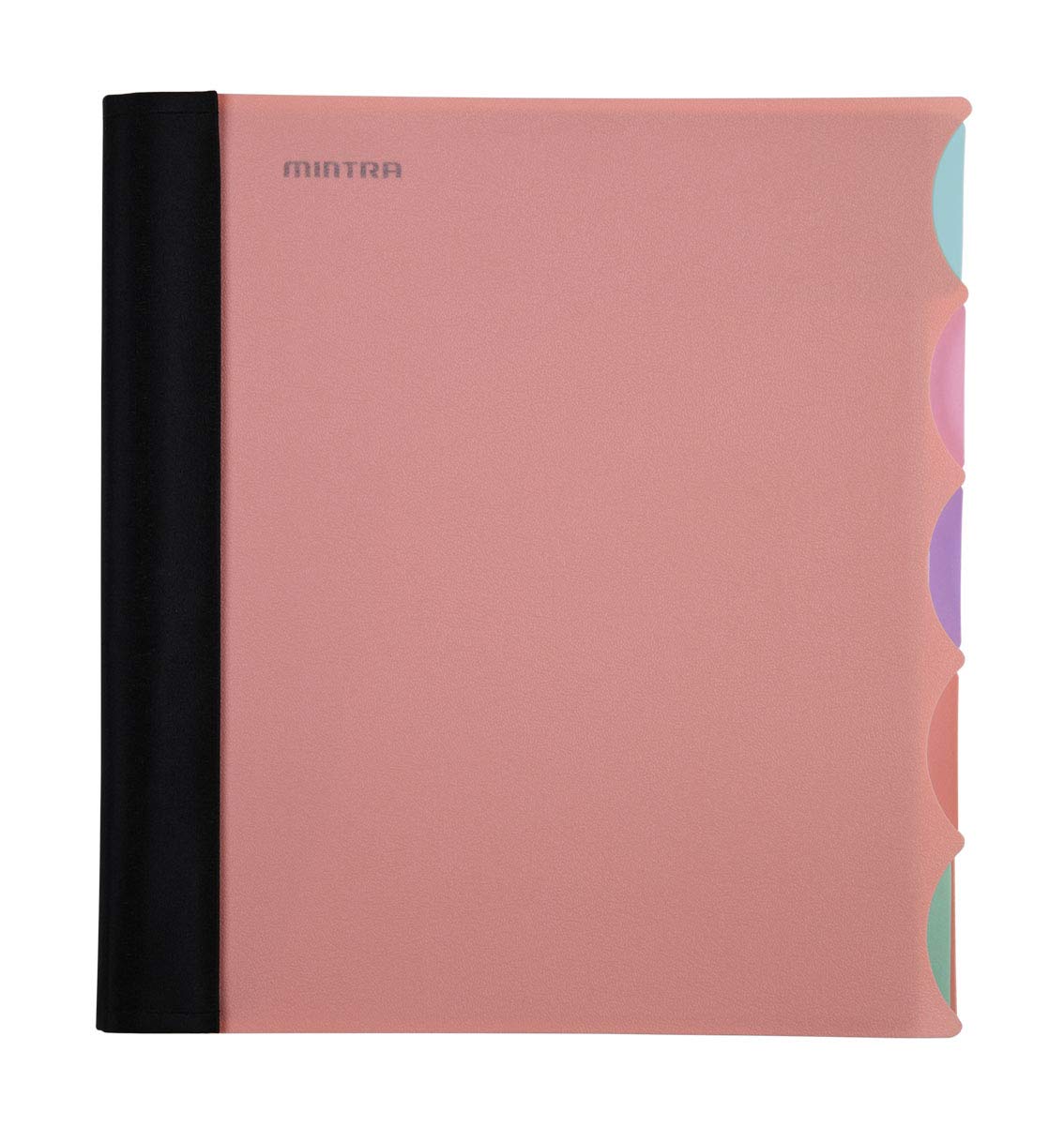 Mintra Office Durable Premium Spiral Notebook, ((Salmon, 5 Subject (8.5In X 11In)), Fabric Covered Coils, No Snags, College Rule
