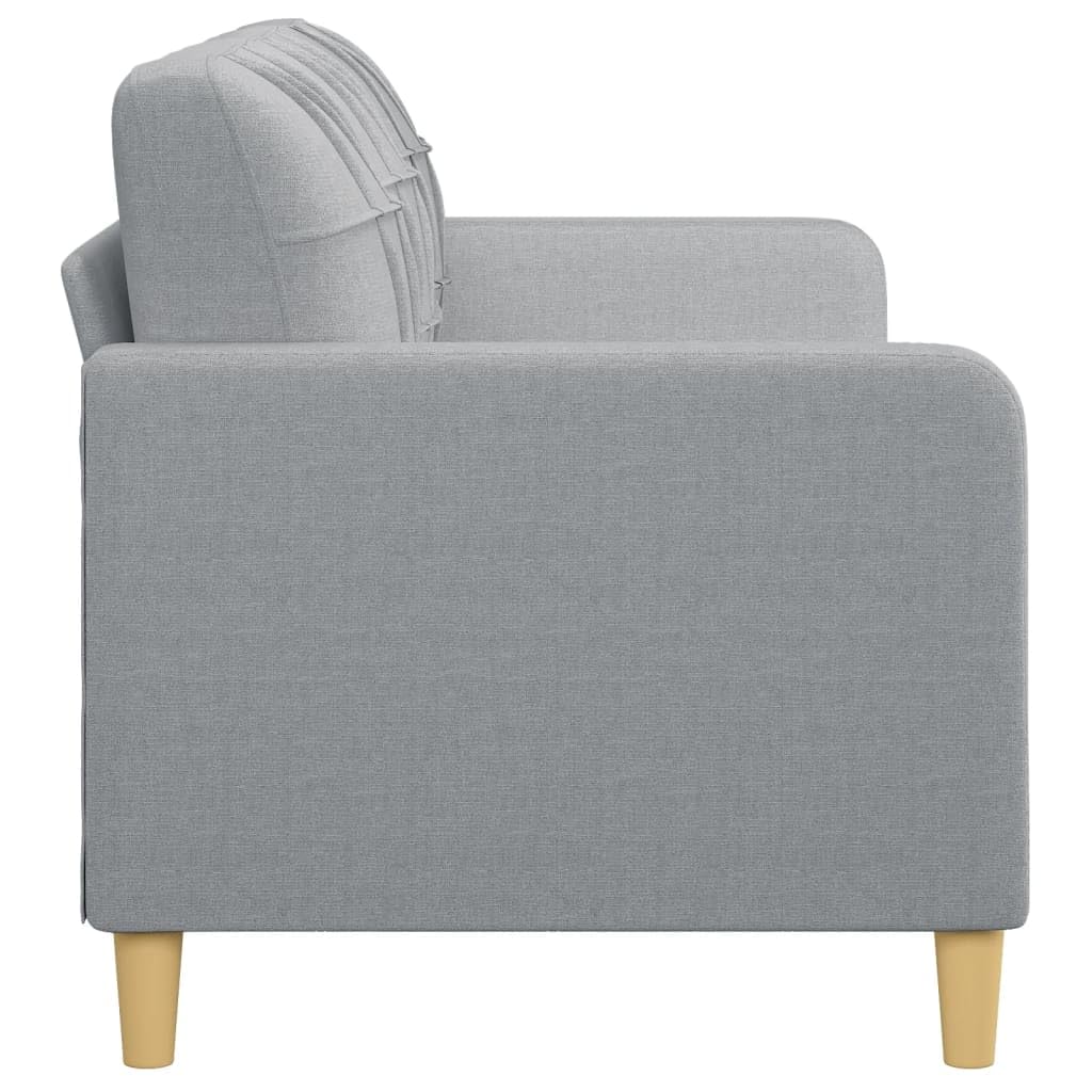 vidaXL Fabric 3-Seater Sofa in Light Gray - Comfortable and Stylish with Sturdy Metal Frame for Living Room, Lounge, Office Seating