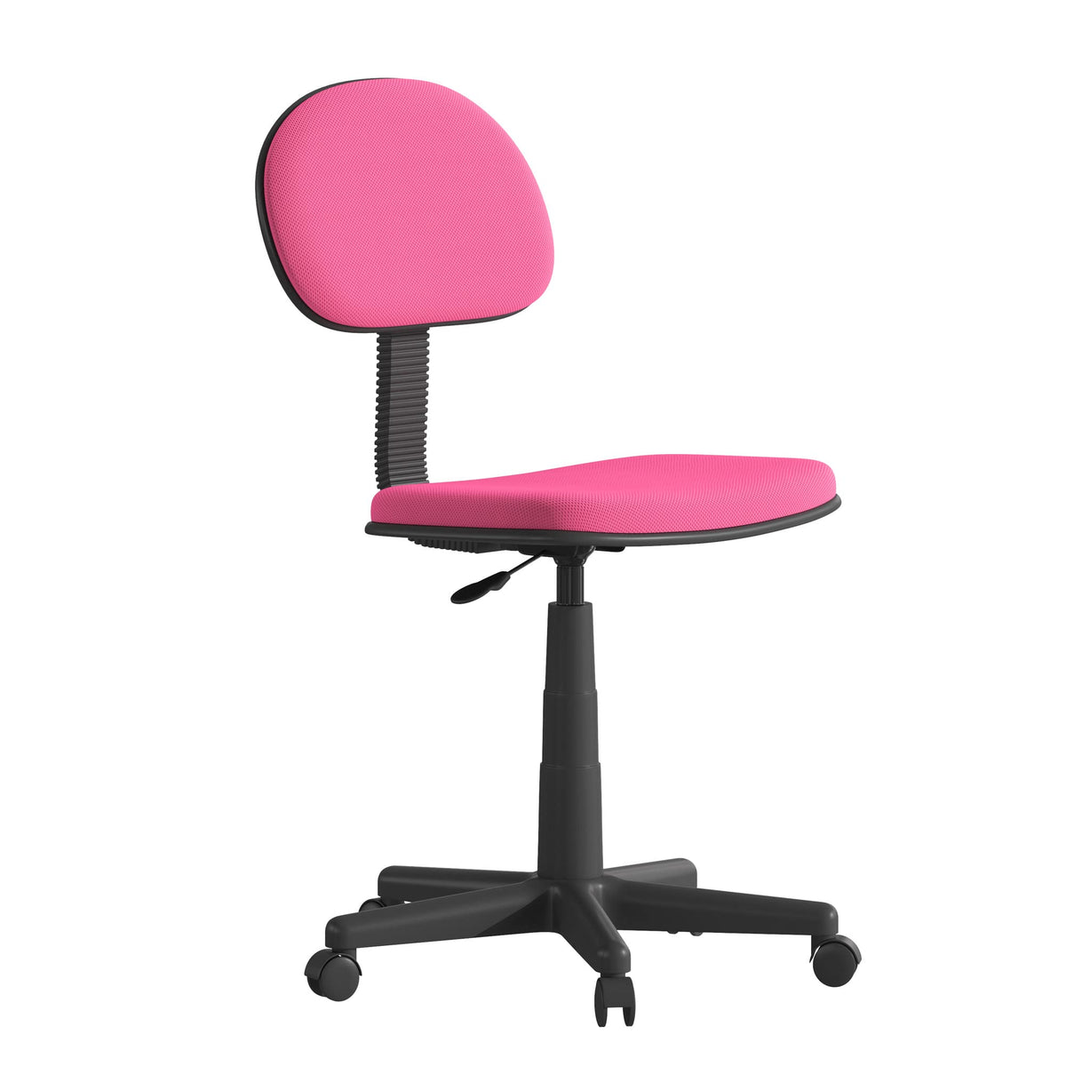 Flash Furniture Harry Low Back Swivel Task Office Chair - Adjustable Dark Pink Student Chair with Padded Mesh Seat & Back - Homeschool Study Chair