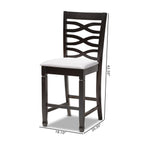 Baxton Studio Lanier Contemporary Fabric Cut-Out Back Counter Stool, Gray and Espresso, 2-Pieces/Set (153-2PC-9600-HT)