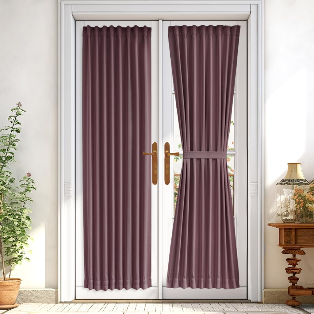 Vatge Narrow Window Curtains Privacy Door Curtain for Doorways Thermal Insulated Rod Pocket Door Window Curtain, 1 Panel, W25 x 