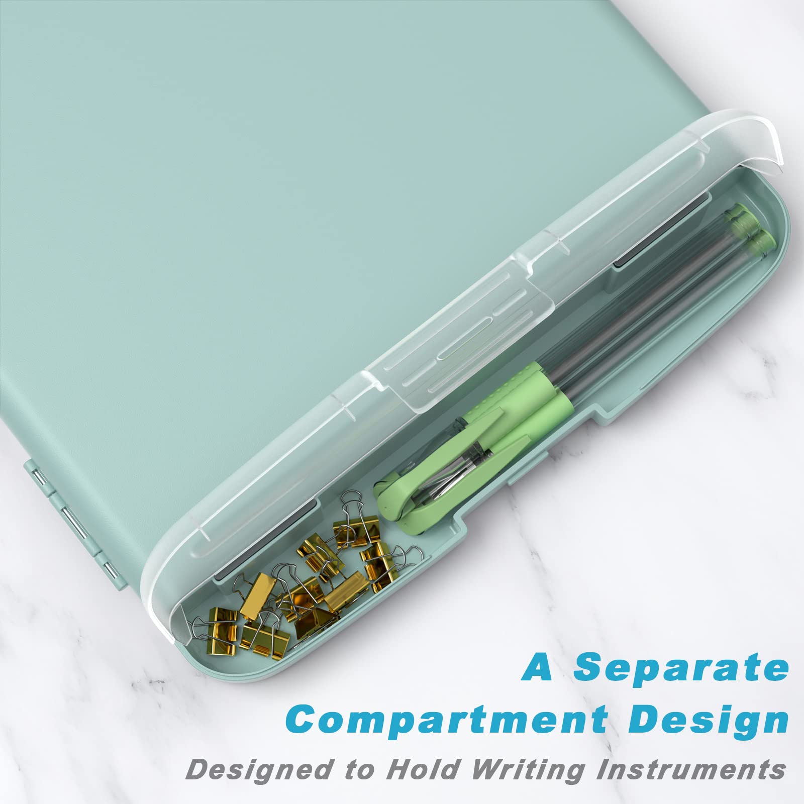 Rimilak Plastic Clipboard With Storage, High Capacity Nursing Clipboards With Pen Holder, Slim Clipboard Storage Box With Heavy