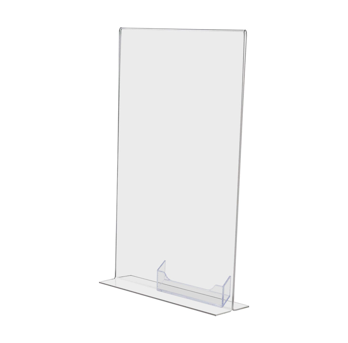Large Acrylic Sign Holder For 11' X 17' Literature With A 3.5' X 2' Card Slot Counter Display For Graphics In Offices And Re