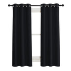 Nicetown Soundproof Thermal Insulated Blackout Curtain, Single Panel, 34 Inches By 84 Inch, Black, Thermal Insulated Solid Grommet Blackout Drape For Dining Room