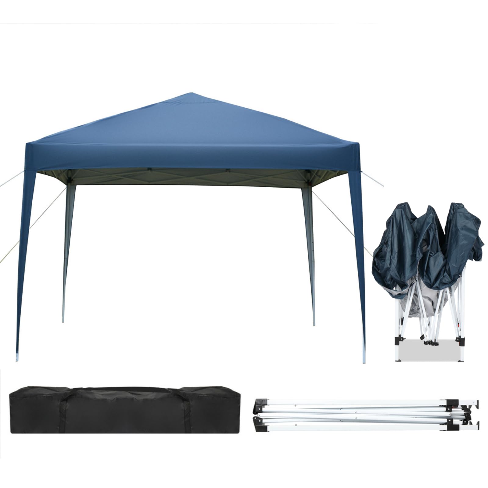 Outvita 10X10Ft Ez Pop Up Outdoor Canopy Tent, Portable Commercial Instant Tent With Carry Bag For Party Wedding Birthday Bbq Ev