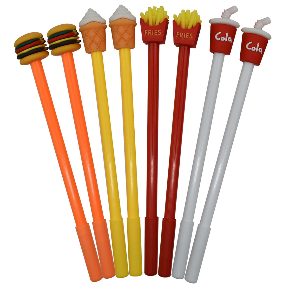 Maydahui 28 Pcs Fun Food Gel Pen Cartoon Hamburger French Fries Ice Cream Cone Coke Black Ink For Office School Desk Decor Acces