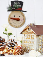 Metal Snowman Sign Hanging Christmas Countdown Advent Calendar Wall Decoration, Snowman Figurine Countdown To Christmas Decor Ru