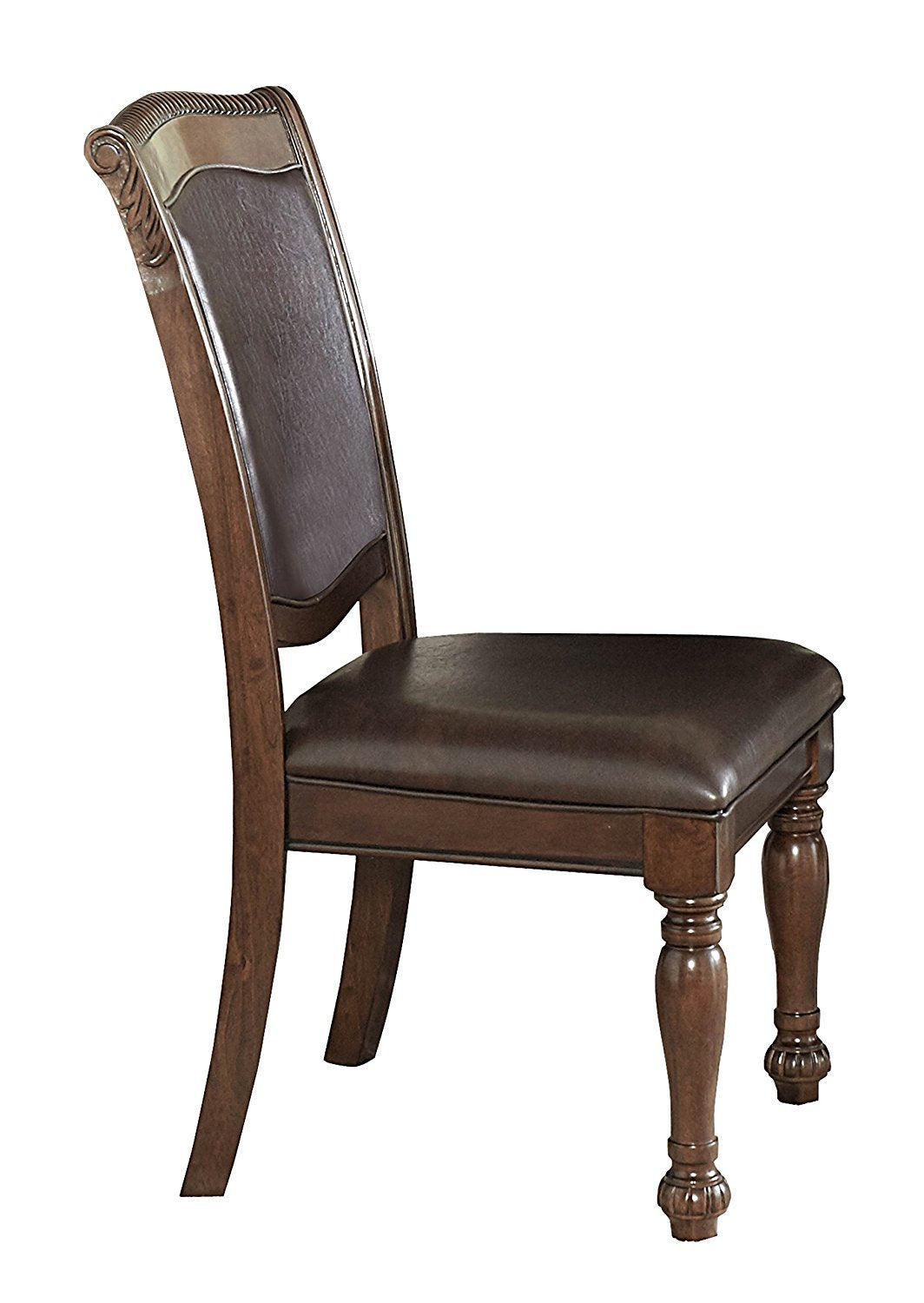 Benjara Benzara Classy Leatherette Dining Chair, Set Of Two, Brown