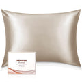 Adubor Silk Pillowcase 2 Pack For Hair And Skin With Hidden Zipper, Both Sides 23 Momme Silk Pillow Case (Beige, Queen: 20''X30'