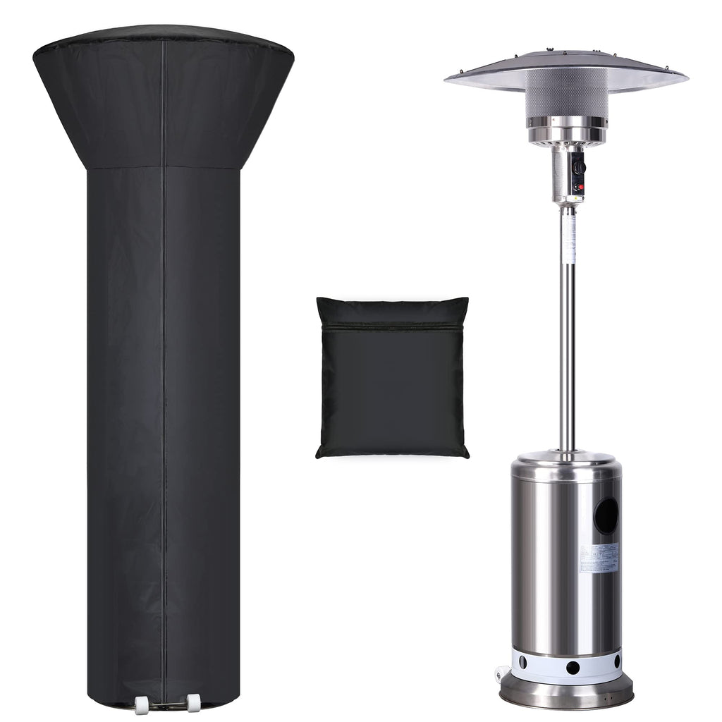 Patio Heater Covers With Zipper And Storage Bag,Waterproof,Dustproof,Wind-Resistant,Sunlight-Resistant,Snow-Resistant,Black,87'' Height X 33' Dome X 19' Base