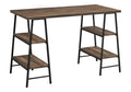 Monarch Specialties I 7525 Computer Desk, Home Office, Laptop, Storage Shelves, 48 L, Work, Metal, Laminate, Brown, Black, Conte